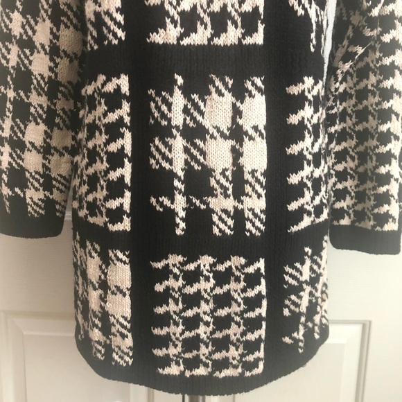 VTG ‘90s Adrienne Vittadini Sport Houndstooth Design Ramie Cotton Sweater Sz S - Picture 4 of 12